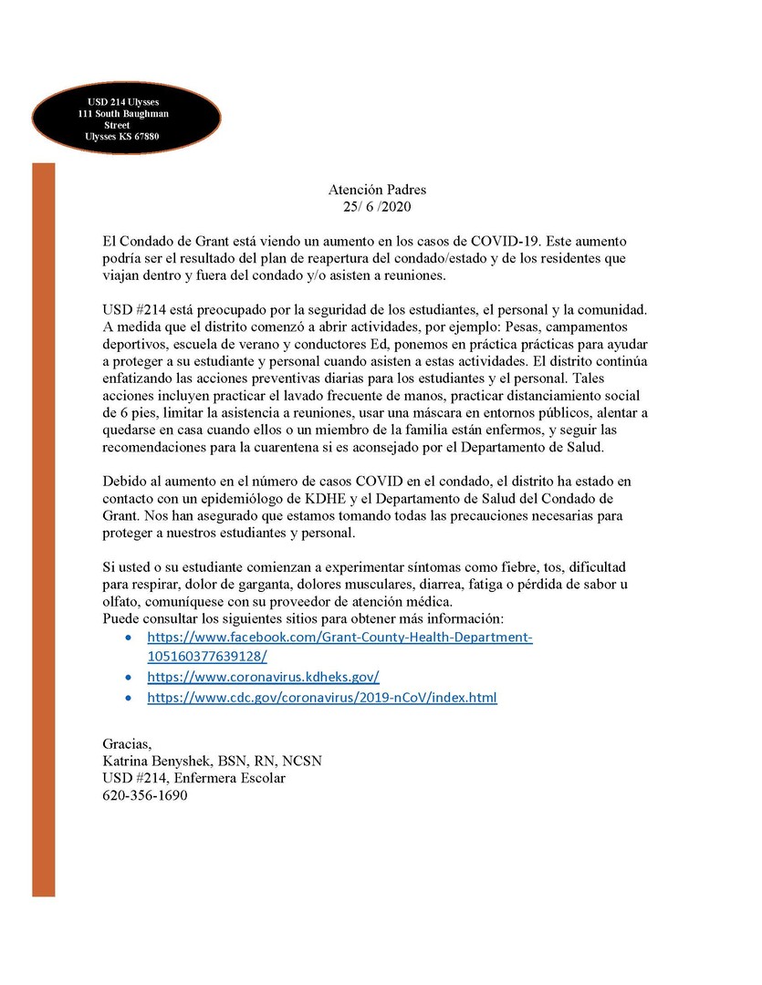 Parent Letter_Spanish